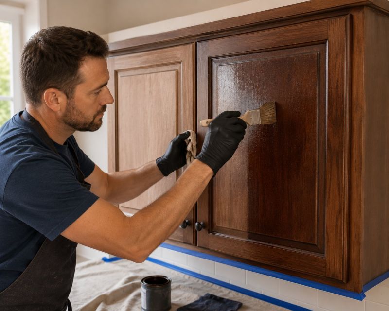 Wood Cabinet Staining in Carmel, IN
